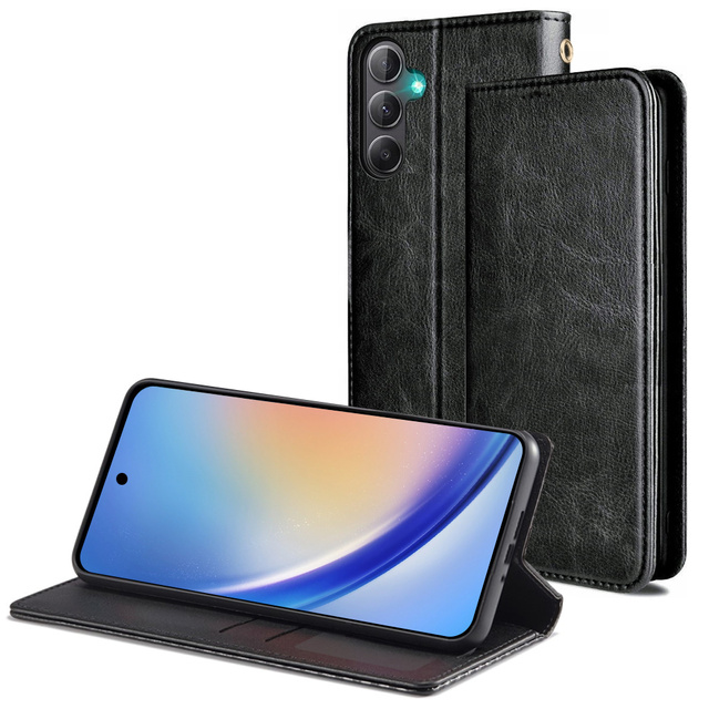 Ochranné flipové kožené puzdro na peňaženku Alogy Wallet Case Puzdro na telefón pre Samsung Galaxy A54 5G čierne