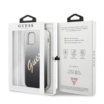 Guess GUHCP12SPCUGLSBK iPhone 12 mini 5,4" černý/černý pevný obal Glitter Gradient Script