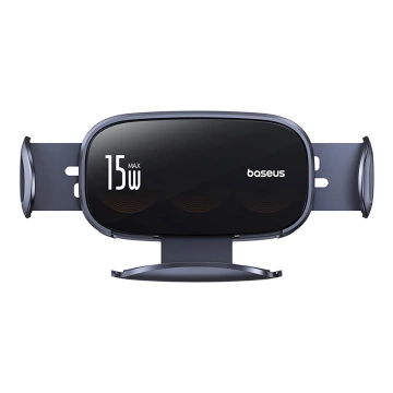Baseus LightChaser Car Holder with Triple Coil Wireless Charger - Black