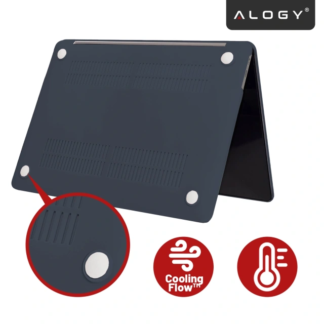 Case for Apple Macbook Pro 14 2021-2024 (M1/M2/M3/M4) – flexible, matte protective case, lightweight and resistant – Alogy AirGuard™ Navy Blue