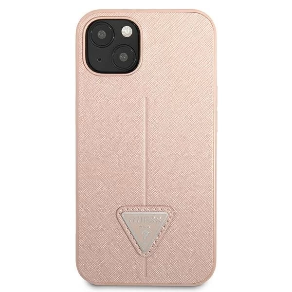 Guess GUHCP13SPSATLP iPhone 13 mini 5,4 "рожевий / рожевий твердий чохол SaffianoTriangle Logo