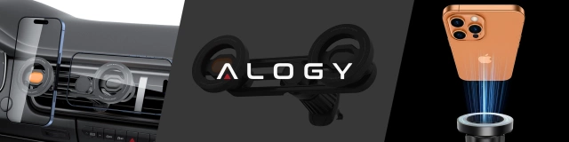 Car Air Vent Holder - MagSafe Dual Holder for 2 Phones, Strong and Stable, Magnetic Design - Alogy MagGrip™ Duo Black