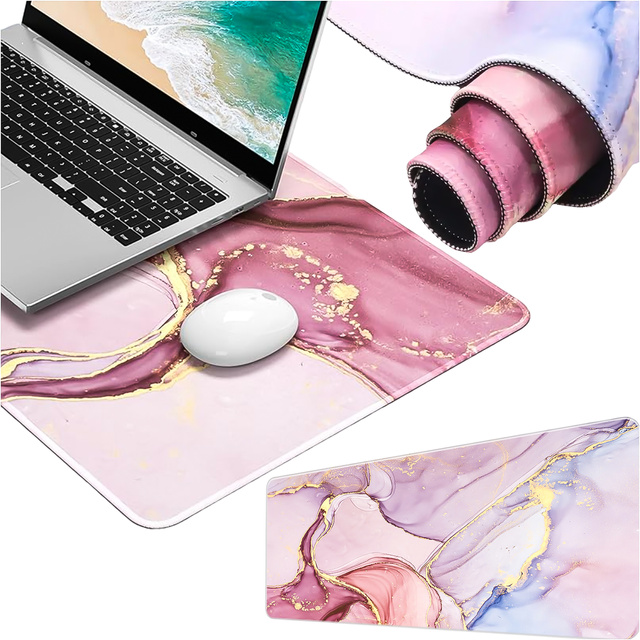 Stolní podložka pod myš klávesnice Protiskluzová herní ochranná podložka xxl 88x40 Alogy Marble Pink