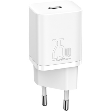 Baseus Super Si USB-C Typ C PD 25 W weißes Netzteil-Ladegerät