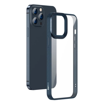 Baseus Crystal Phone Case Armor Case for iPhone 13 Pro with Gel Frame blue (ARJT000703)