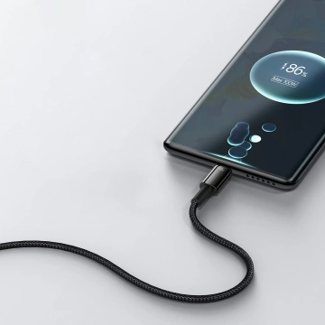 Baseus Tungsten Gold kábel USB-A - USB-C 480Mb/s 100W 1m čierny (CAWJ000001)
