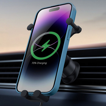 Gravitačný držiak telefónu Baseus s 15W indukčnou nabíjačkou (čierna)