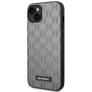 Ochranné puzdro na telefón Karl Lagerfeld KLHCP14SSAKLHPG pre Apple iPhone 14 6,1" pevné puzdro sivo/sivé Saffiano Mono Metal Logo
