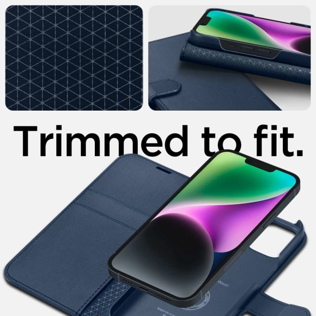 Peněženka Spigen s iphone 14 classic modrá