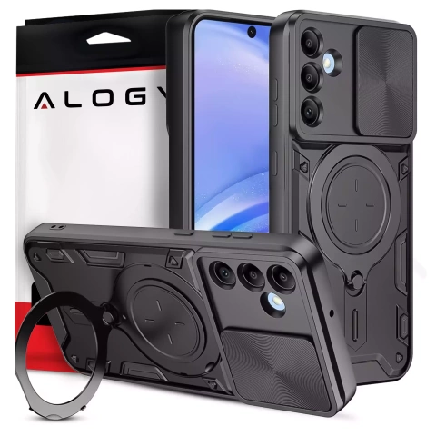 Чохол для Samsung Galaxy S25 броньований Slide Case Ring захисний корпус камери Alogy CamGuard Pro чорний