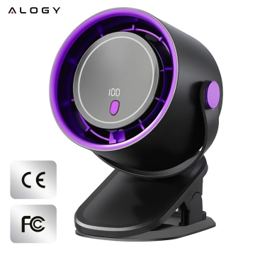 Stolný ventilátor stojaci ventilátor malé obehové čerpadlo s klipom bezdrôtové ručné 500mAh USB-C Alogy White