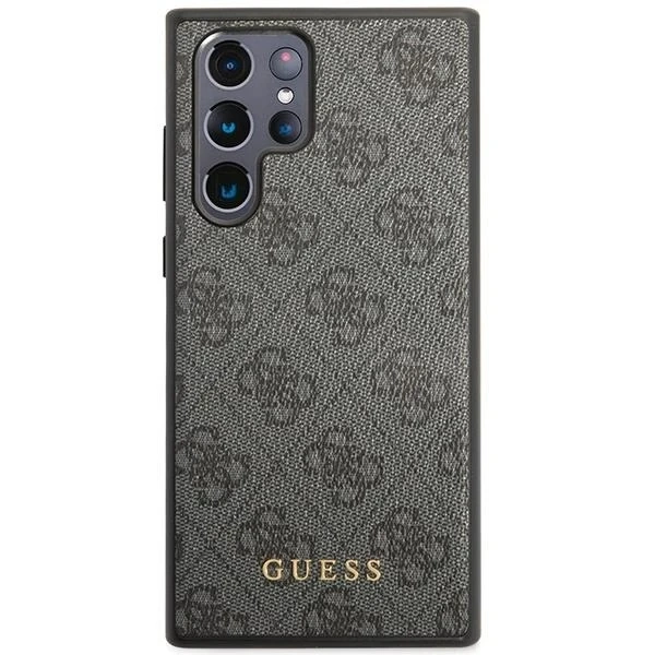 Etui Guess GUHCS23LG4GFGR für Samsung Galaxy S23 Ultra S918 szary/grey hardcase 4G Metal Gold Logo
