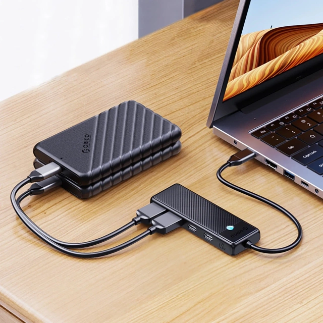 Hub USB-C Orico PAPW4A-C3 stacja 4x USB-A 3.0 5Gbps Czarny