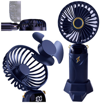 Fan fan handheld desk fan Alogy wireless portable standing with phone stand Navy blue