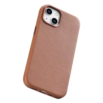 iCarer Case Lederhülle für iPhone 14 Plus braun (kompatibel mit MagSafe)