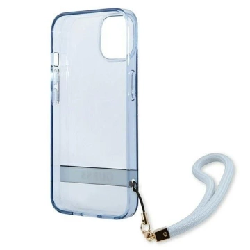 Etui Guess GUHCP13SHTSGSB do Apple iPhone 13 Mini 5,4" niebieski/modré pevné puzdro Translucent Stap