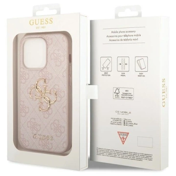 Guess GUHCP15L4GMGPI case for iPhone 15 Pro 6.1" pink/pink hardcase 4G Big Metal Logo