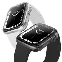 Pouzdro UNIQ pro Glase Apple Watch Series 7/8 45mm. Dual Pack transparentní kouř / čirý kouř