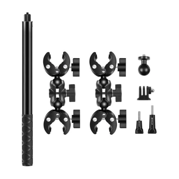 Uchwyt Motocyklowy/Rowerowy PULUZ z Dwoma Zaciskami i Kijem Selfie 150 cm