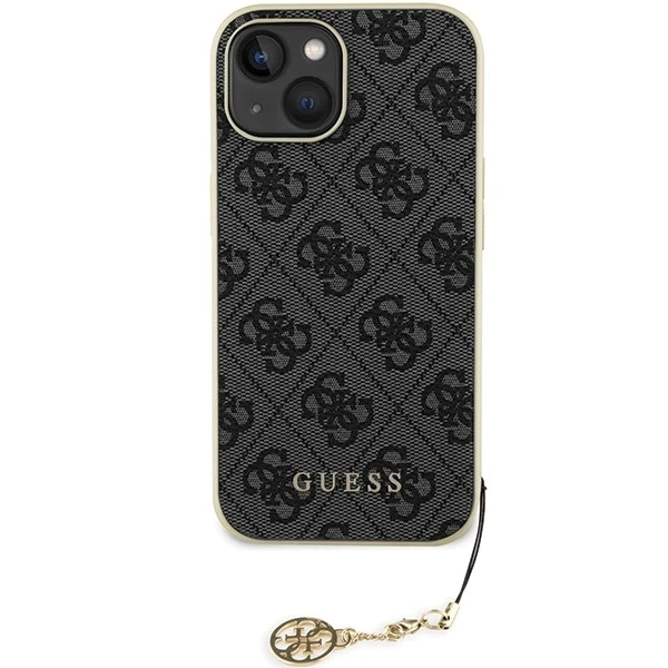 Etui Guess GUHCP15SGF4GGR для iPhone 15 6.1" чорний/сірий твердий чохол 4G Charms Collection