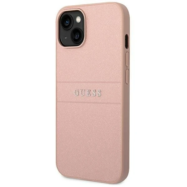 Guess GUHCP14MPSASBPI Case for Apple iPhone 14 Plus 6.7" pink/pink Saffiano Strap