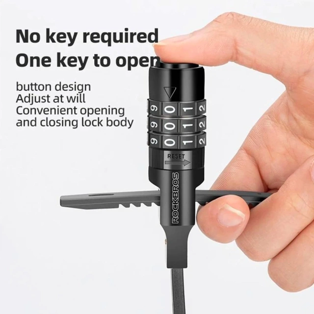 Велозамок Rockbros 3240001001 на 0,5 м комбінований - чорний