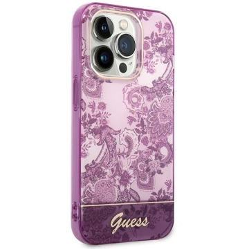 Etui Guess GUHCP14XHGPLHF do Apple iPhone 14 Pro Max 6,7" fuksja/fuschia pevné puzdro Porcelain Collection