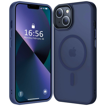 Чохол для iPhone 14 Plus MagSafe Matt Case Cover Matte Alogy Ring Armored Phone Case Navy Blue