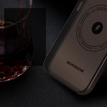 Чохол Dux Ducis Naples для iPhone 14 Pro Max Leather Cover (сумісний з MagSafe) темно-коричневий