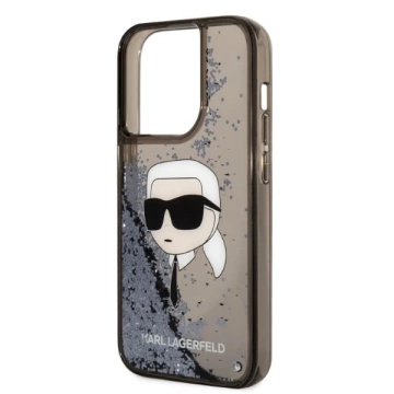 Etui Karl Lagerfeld KLHCP14XLNKHCK na iPhone 14 Pro Max 6,7" pevné puzdro Glitter Karl Head čierne/čierne