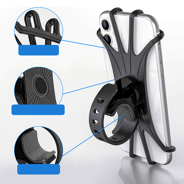 Велосипедний тримач Alogy Spider TPU Bike Phone Holder Силіконовий гнучкий для велосипедного моторолера квадроцикла Чорний