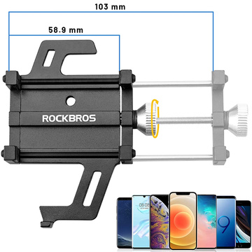 RockBros 699-BK bicycle holder for the handlebar to the phone for a bicycle motor scooter Black