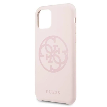 Etui na telefon Guess do iPhone 11 Pro light pink/jasnoróżowy hard case Silicone 4G Tone On Tone