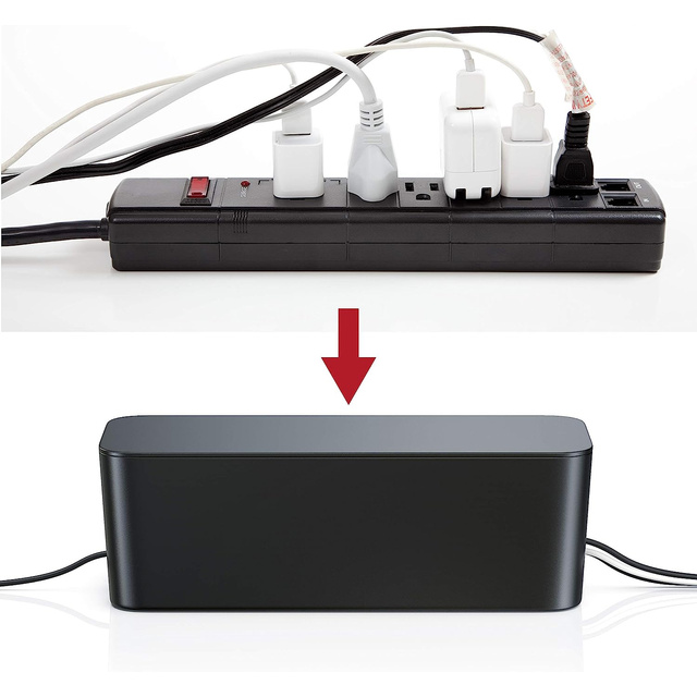 Organizer kabli biurkowy podłogowy pojemnik pudełko na kable listwy Alogy Box M 31cm Czarny