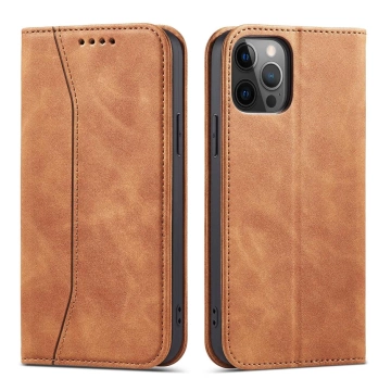 Magnet Fancy Case Case pre iPhone 12 Pro Max Pouch Wallet Card Holder Brown