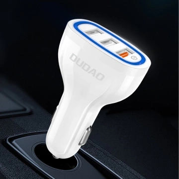 Dudao nabíječka do auta Quick Charge Quick Charge 3.0 QC3.0 2.4A 18W 3x USB bílá (R7S bílá)