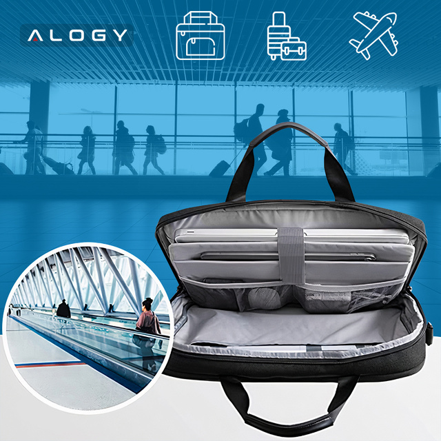 Alogy Schützende Reisetasche Tragetasche für Laptop, MacBook Air Pro bis 15,6" Outdoor Traveller Schwarz