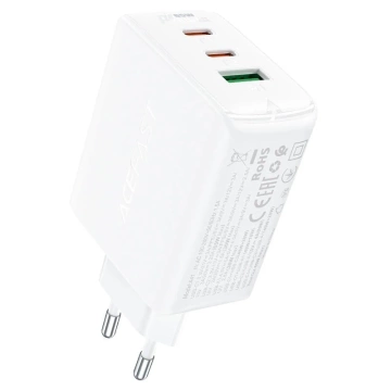 Nabíjačka Acefast Fast GaN 65W 2xUSB-C/USB-A PPS PD QC4 biela