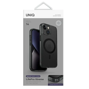 UNIQ LifePro Xtreme Phone Case for Apple iPhone 14 6.1" Magclick Charging black/smoke frost