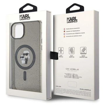 Karl Lagerfeld KLHMP15SHGKCNOK case for iPhone 15 6.1" black/black hardcase Karl