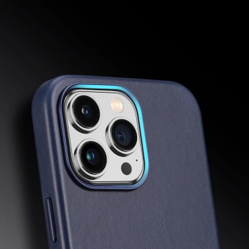 Dux Ducis Naples Case для iPhone 14 Pro Max шкіряний магнітний чохол MagSafe синій
