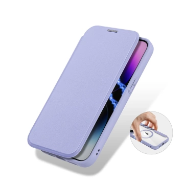 Dux Ducis Skin X Pro Case pro Apple iPhone 15 Pro Max Magnetic MagSafe Cover with Flip – fialová