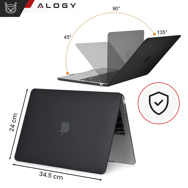 Puzdro pre Macbook Air 15 M2 2023 A2941 Puzdro Kryt krytu Matte Alogy Pevný kryt čierny