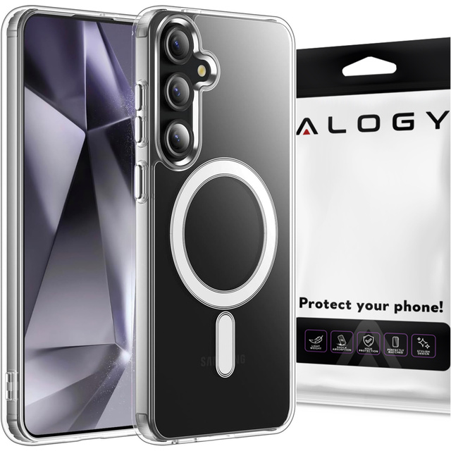 Case for Samsung Galaxy S24 Mag Safe Case Back Housing Cover Anti-Shock Clear Alogy Transparent