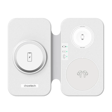 Nabíjačka Choetech T616-F 3v1 biela pre iPhone, hodinky, AirPods