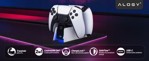 Duální dokovací stanice pro ovladač PlayStation 5 PS5 Pad White