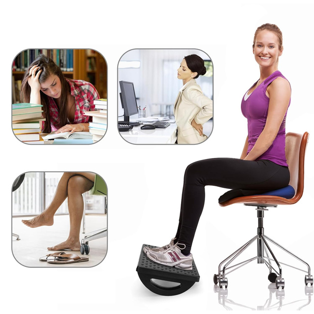 Офісна підставка для ніг ноги ноги масаж стоп для роботи в офісі регульований кут регулювання чорний
