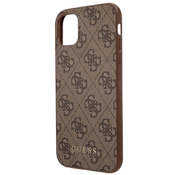 Etui Guess GUHCN61G4GFBR pro iPhone 11 6,1" pevný obal 4G kovové zlaté logo