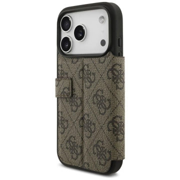 Etui Guess do iPhone 17 Pro Book 4G Metal Logo Brown