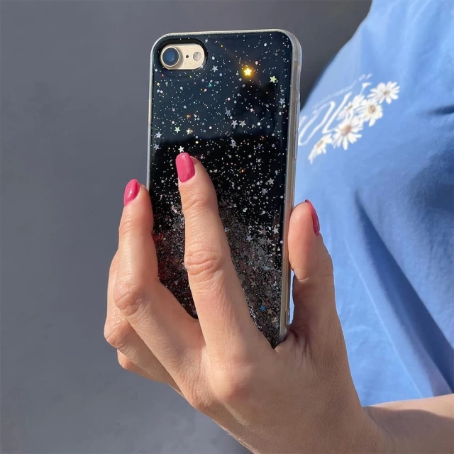 Чохол-накладка Star Glitter для iPhone 13 mini блискуча накладка з блискітками чорна